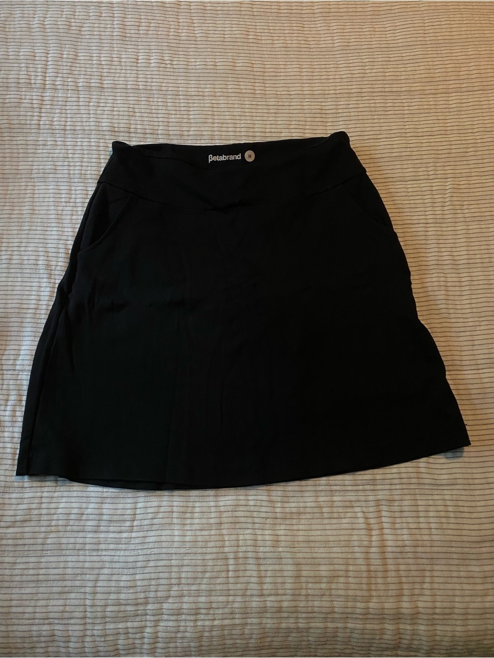 Betabrand Black A-Line Skirt with Pockets